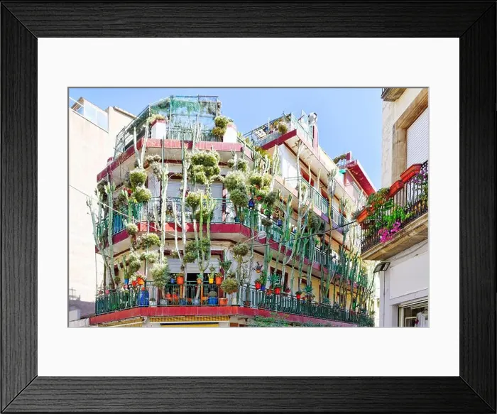 Framed Print : Calella, House with cactus, Costa-Dorada beach, the suburbs of Barcelona, Spain Framed Print : Calella, House with cactus, Costa-Dorada beach, the suburbs of Barcelona, Spain