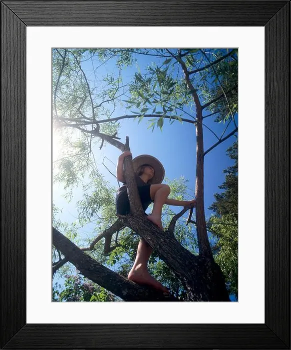 Framed Print : Girl climbing tree Framed Print : Girl climbing tree