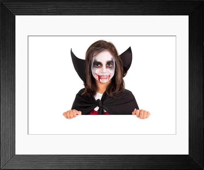 Framed Print : Girl in Halloween vampire costume Framed Print : Girl in Halloween vampire costume