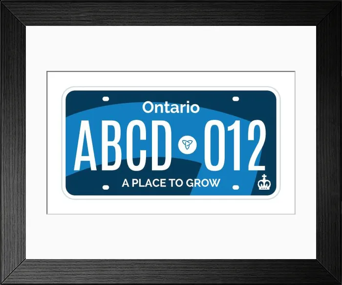 Framed Print : Ontario Canada car license plate registration vector design template Framed Print : Ontario Canada car license plate registration vector design template