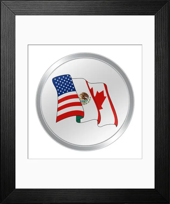 Framed Print : North American Free Trade Agreement NAFTA logo symbol