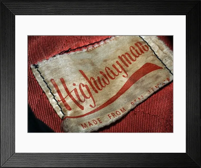 Framed Print : 1960s Highwayman label, a sub: brand of Lewis Leathers Framed Print : 1960s Highwayman label, a sub: brand of Lewis Leathers