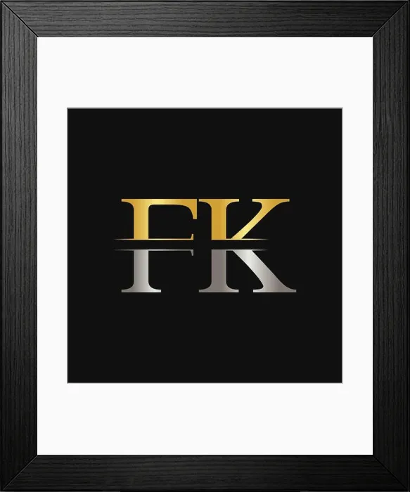 Framed Print : FK letter Type Logo Design vector Template. Abstract Letter FK logo Design