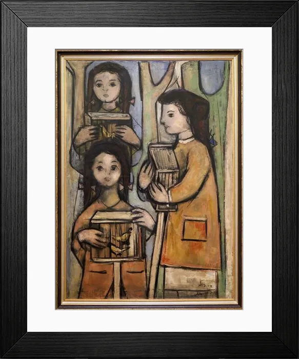 Framed Print : Antonio Suárez, 1923 - 2013, Niñas con jaulas, 1956, Fine Arts Museum, Museo Bellas Artes, Oviedo, Asturias, Spain Framed Print : Antonio Suárez, 1923 - 2013, Niñas con jaulas, 1956, Fine Arts Museum, Museo Bellas Artes, Oviedo, Asturias, Spain