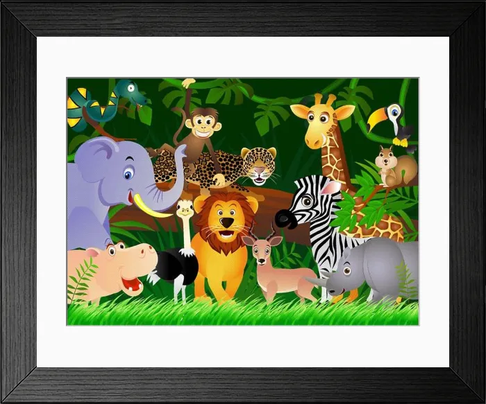 Framed Print : Wild animals in the jungle Framed Print : Wild animals in the jungle