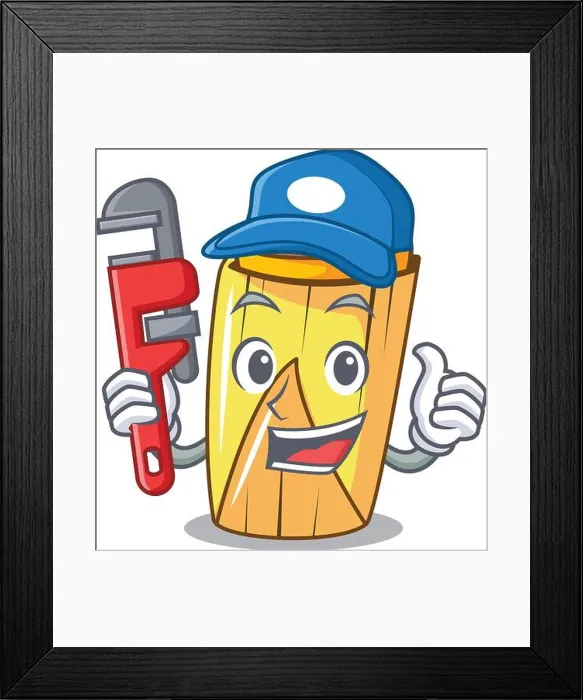 Framed Print : Plumber tamale with corn leaf in cartoon vector illustration Framed Print : Plumber tamale with corn leaf in cartoon vector illustration