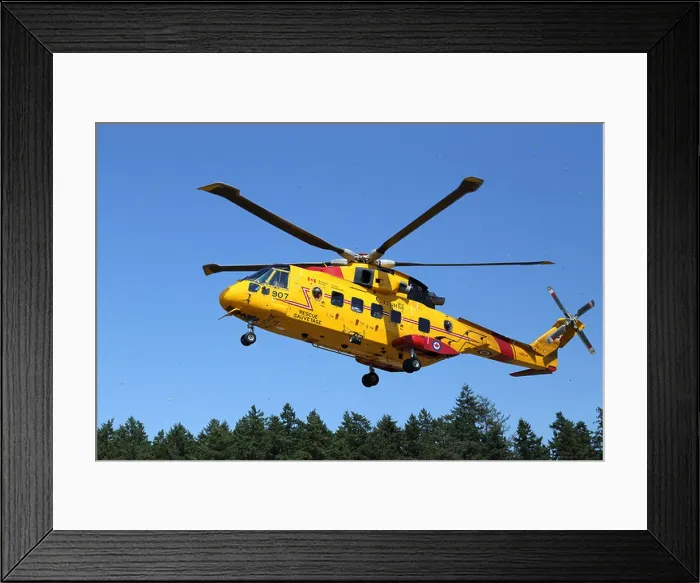 Framed Print : Canadian Forces AgustaWestland CH-149 Cormorant Helicopter Descending