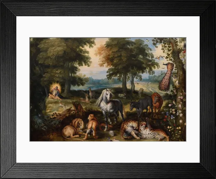 Framed Print : Le Paradis terrestre avec la création d'Éve Framed Print : Le Paradis terrestre avec la création d'Éve