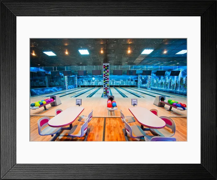 Framed Print : interior of a bowling center Framed Print : interior of a bowling center
