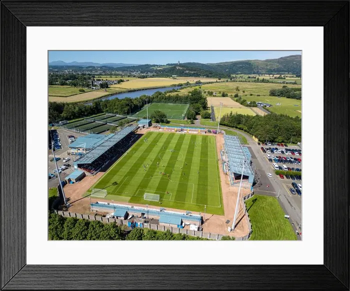 Framed Print : Aerial drone view of Forthbank Stadium, home of Stirling Albion football club, Stirling, Scotland UK Framed Print : Aerial drone view of Forthbank Stadium, home of Stirling Albion football club, Stirling, Scotland UK