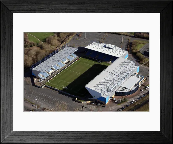 Framed Print : aerial view of Oxford United Football Club Kassam Stadium, UK Framed Print : aerial view of Oxford United Football Club Kassam Stadium, UK