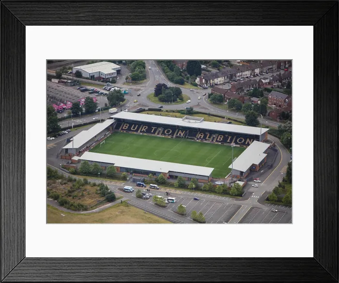 Framed Print : An aerial view of the Pirelli Stadium, home of Burton Albion FC Framed Print : An aerial view of the Pirelli Stadium, home of Burton Albion FC