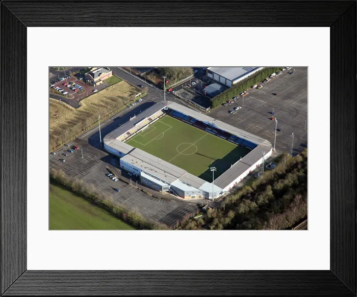 Framed Print : aerial view of Glanford Park football stadium, home of Scunthorpe United FC Framed Print : aerial view of Glanford Park football stadium, home of Scunthorpe United FC
