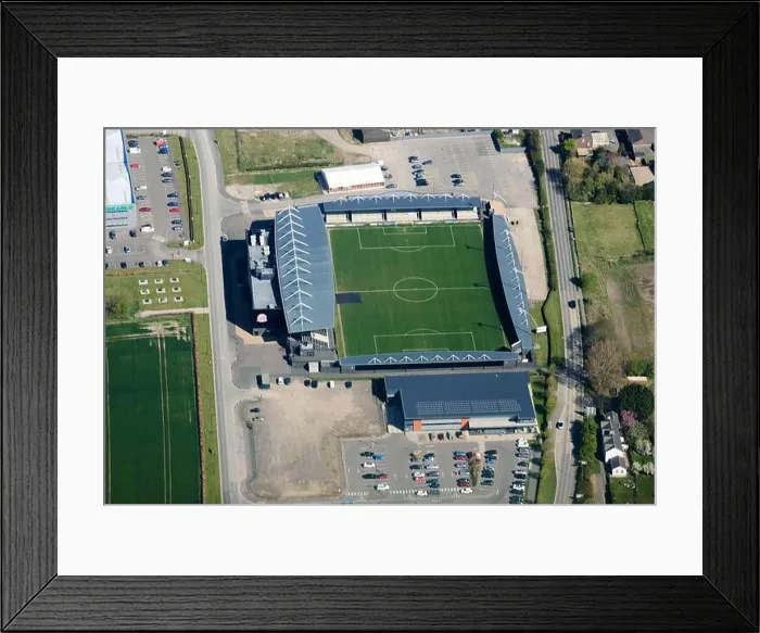 Framed Print : An aerial view of Mill Farm, the stadium of AFC Fylde, Wesham, Lancashire, north west England, UK Framed Print : An aerial view of Mill Farm, the stadium of AFC Fylde, Wesham, Lancashire, north west England, UK