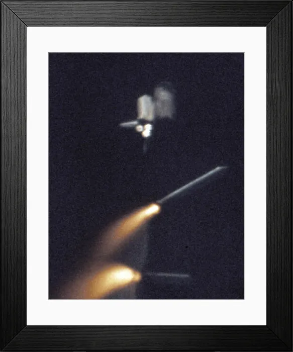 Framed Print : STS-1 The Shuttle's Solid Rocket Boosters break away from Columbia's External Tank Framed Print : STS-1 The Shuttle's Solid Rocket Boosters break away from Columbia's External Tank