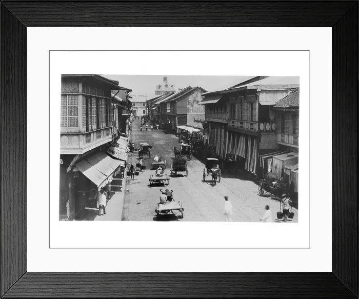 Framed Print : This photograph depicts a street scene in Manila
