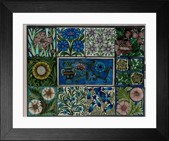 Framed Print : Panel of Wall Tiles by William De Morgan Framed Print : Panel of Wall Tiles by William De Morgan