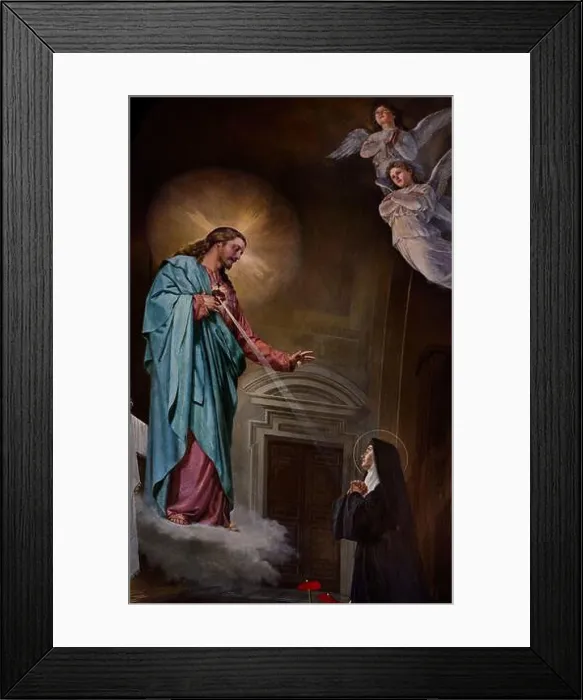 Framed Print : Chapel of the secret Hearth of Jesus ( Jesus descending from heaven followed by angels) Framed Print : Chapel of the secret Hearth of Jesus ( Jesus descending from heaven followed by angels)
