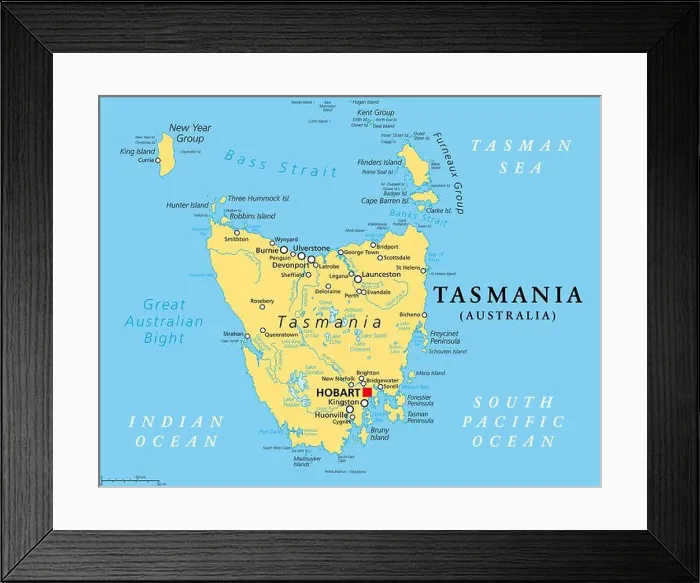 Framed Print : Tasmania, island state of Australia Framed Print : Tasmania, island state of Australia