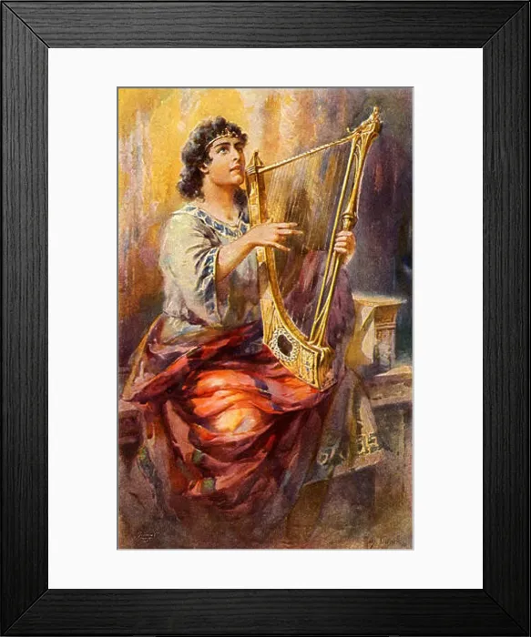 Framed Print : King David playing the harp Framed Print : King David playing the harp