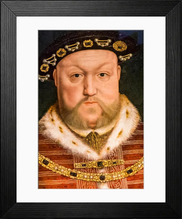 Framed Print : England, Portrait of King Henry VIII by Hans Holbein The Younger Framed Print : England, Portrait of King Henry VIII by Hans Holbein The Younger