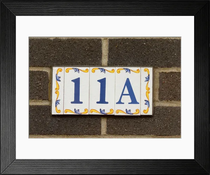 Framed Print : House Number 11A sign Framed Print : House Number 11A sign