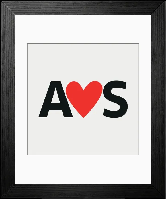 Framed Print : Best couple name A loves vector illustration Framed Print : Best couple name A loves vector illustration