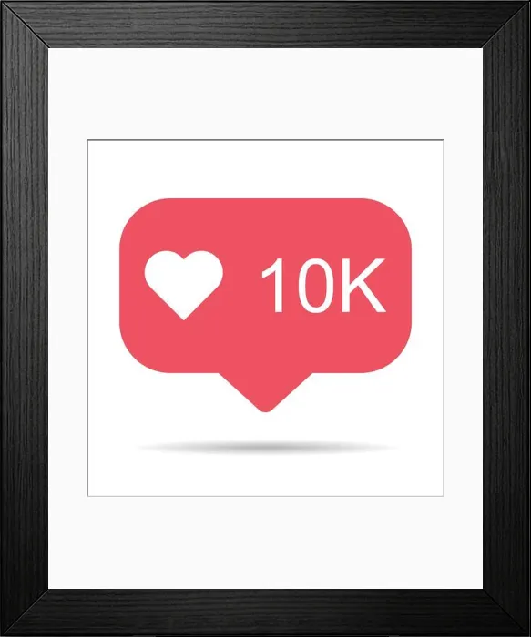 Framed Print : Follower notification symbol for application instagram. Web app button for social media. Vector illustration icon Framed Print : Follower notification symbol for application instagram. Web app button for social media. Vector illustration icon
