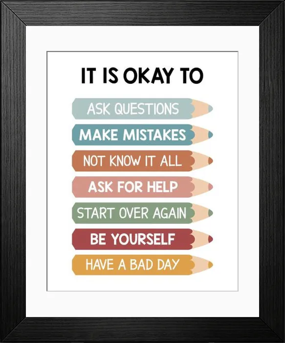 Framed Print : It's okay to not be okay poster Framed Print : It's okay to not be okay poster