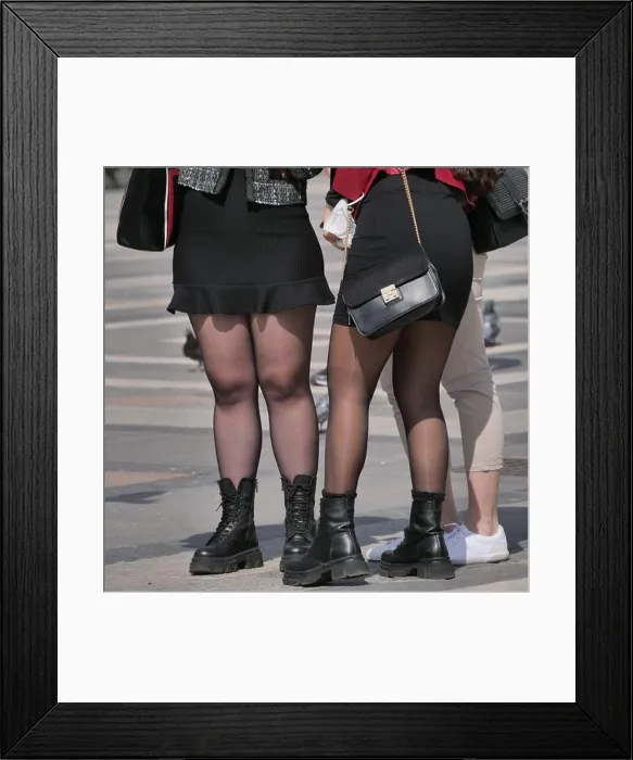 Framed Print : Girls in miniskirt and pantyhose in Duomo square, Milan, Lombardy, Italy Framed Print : Girls in miniskirt and pantyhose in Duomo square, Milan, Lombardy, Italy