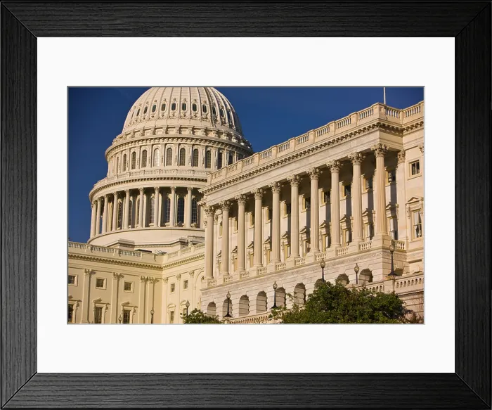 Framed Print : WASHINGTON DC USA United States Capitol with the Us House of Representatives at right Framed Print : WASHINGTON DC USA United States Capitol with the Us House of Representatives at right