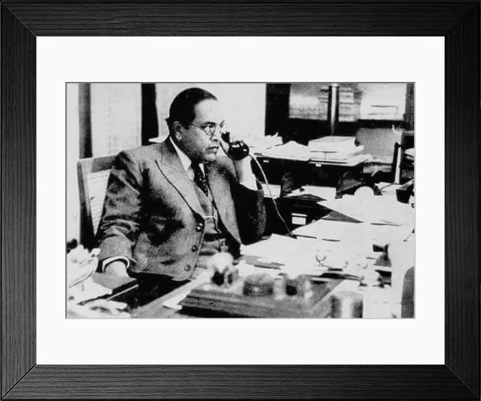 Framed Print : Law Minister Dr. Babasaheb Ambedkar work at office in 1950 Framed Print : Law Minister Dr. Babasaheb Ambedkar work at office in 1950