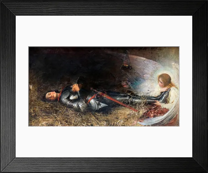 Framed Print : Joan of Arc (Jeanne d'Arc: c.1412-1431). The Sleep of Joan of Arc by George William Joy (1844-1925), oil on canvas, 1895 Framed Print : Joan of Arc (Jeanne d'Arc: c.1412-1431). The Sleep of Joan of Arc by George William Joy (1844-1925), oil on canvas, 1895