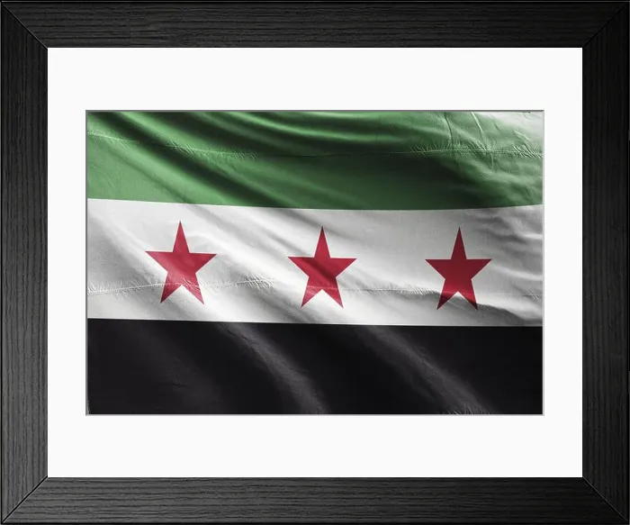 Framed Print : old Flag of the Syrian, revolution Framed Print : old Flag of the Syrian, revolution