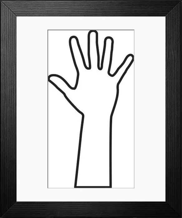Framed Print : figure hand up icon Framed Print : figure hand up icon
