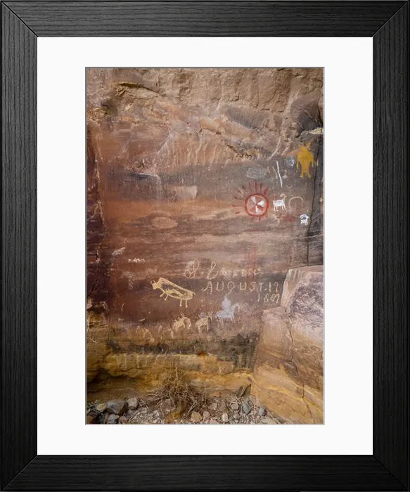 Framed Print : Pregnant Buffalo Panel petroglyph near the Big Buffalo Panel Framed Print : Pregnant Buffalo Panel petroglyph near the Big Buffalo Panel