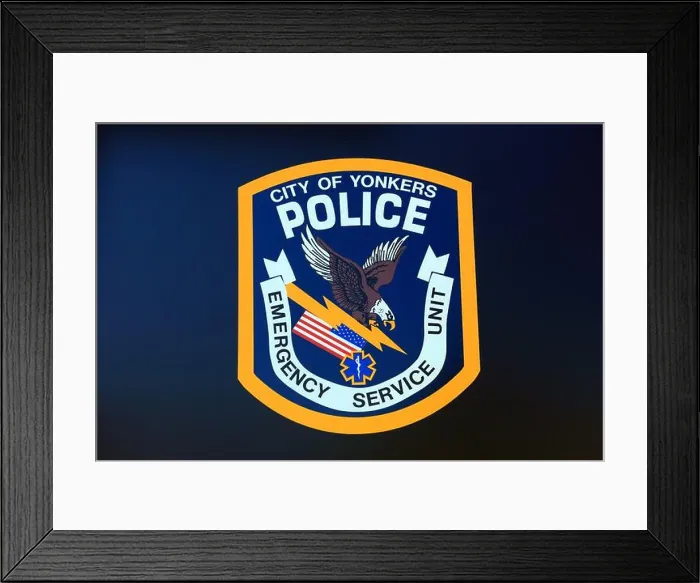 Framed Print : Police sticker Yonkers New York Framed Print : Police sticker Yonkers New York