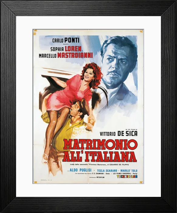 Framed Print : Film Posters: Marriage Italian Style, 1964, Directed By Vittorio De Sica, Marcello Mastroianni, Sophia Loren Framed Print : Film Posters: Marriage Italian Style, 1964, Directed By Vittorio De Sica, Marcello Mastroianni, Sophia Loren