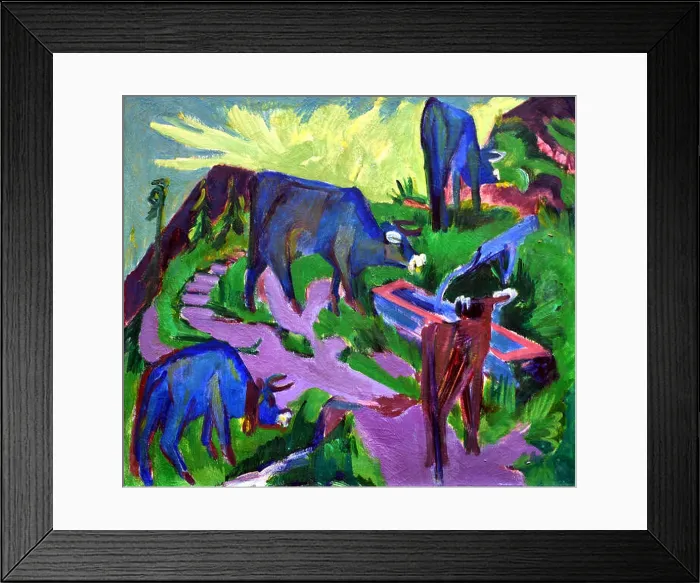 Framed Print : Cattle at Sunset 1918 Ernst Ludwig Kirchner 1880-1938 German Germany Framed Print : Cattle at Sunset 1918 Ernst Ludwig Kirchner 1880-1938 German Germany