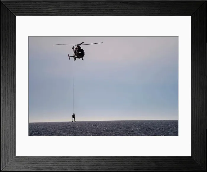 Framed Print : The Aviation crew attached to the CAMPBELL deployed their rescue swimmer Framed Print : The Aviation crew attached to the CAMPBELL deployed their rescue swimmer