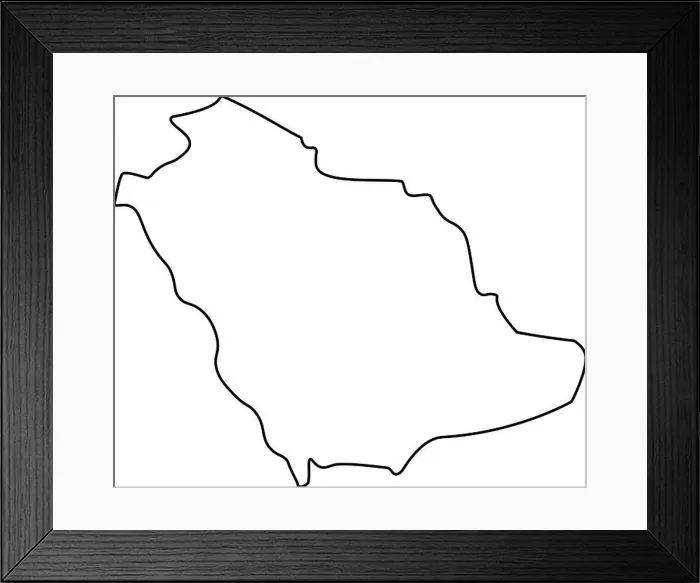 Framed Print : Map of Saudi Arabia - outline. Silhouette of Saudi Arabia map vector illustration Framed Print : Map of Saudi Arabia - outline. Silhouette of Saudi Arabia map vector illustration