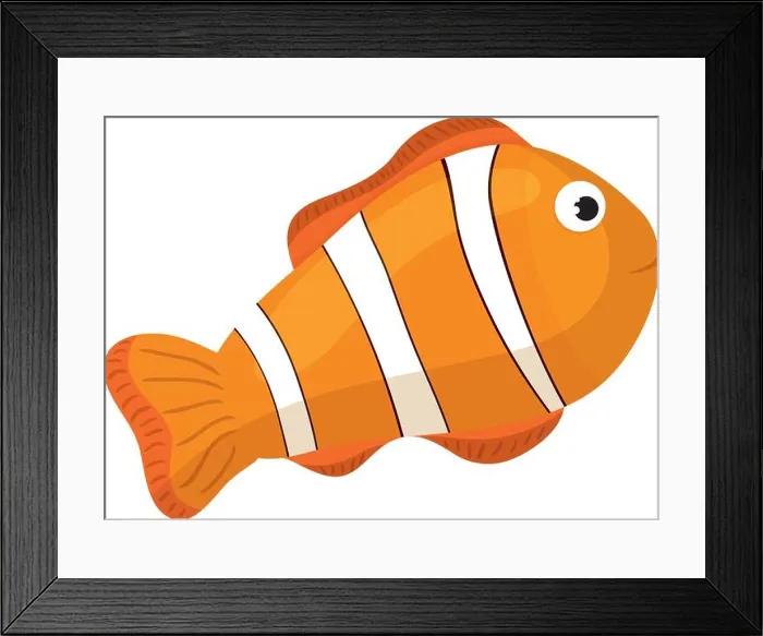 Framed Print : Clown fish cartoon icon vector illustration graphic design Framed Print : Clown fish cartoon icon vector illustration graphic design
