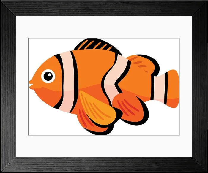 Framed Print : clownfish fish icon Framed Print : clownfish fish icon