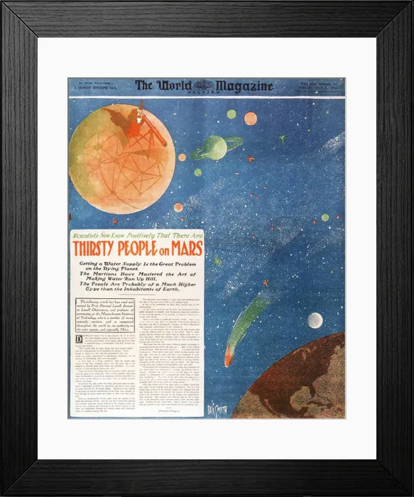 Framed Print : 'Thirsty People on Mars, ' a feature in World Magazine Framed Print : 'Thirsty People on Mars, ' a feature in World Magazine