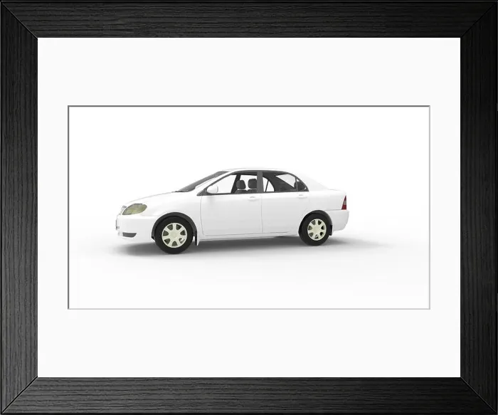 Framed Print : 3D rendering of a computer generated model of a car vehicle isolated Framed Print : 3D rendering of a computer generated model of a car vehicle isolated