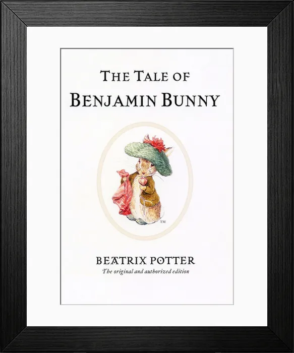 Framed Print : Beatrix Potter - The Tale of Benjamin Bunny book cover, 1904 Framed Print : Beatrix Potter - The Tale of Benjamin Bunny book cover, 1904