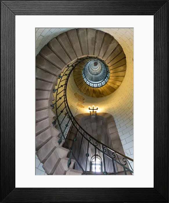 Framed Print : Infinity stairs of the Eckmul lighthouse in Brittany, France Framed Print : Infinity stairs of the Eckmul lighthouse in Brittany, France