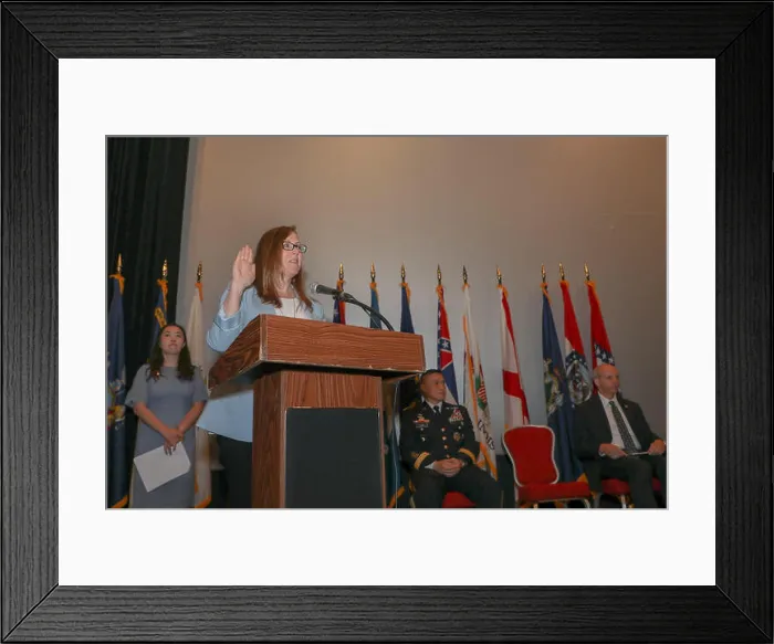 Framed Print : Mrs. Jennifer Higgins, associate director for Refugee Framed Print : Mrs. Jennifer Higgins, associate director for Refugee
