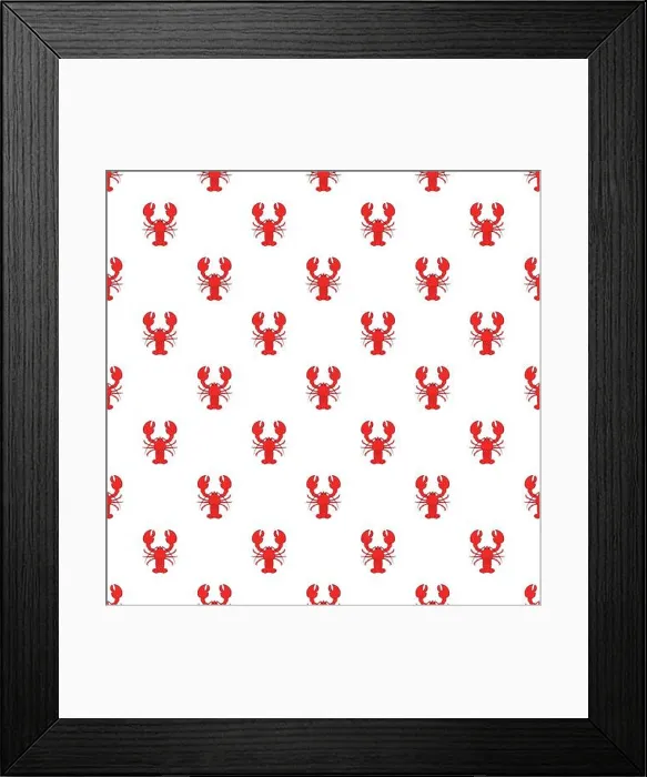 Framed Print : Lobster pattern, cartoon style