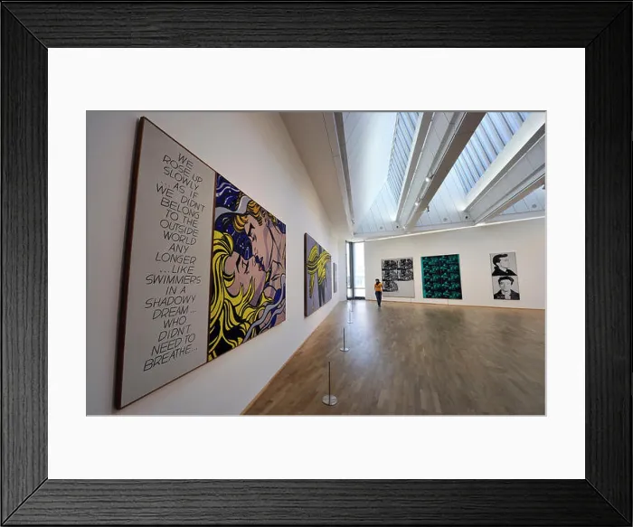 Framed Print : Germany, Hesse, Frankfurt am Main, Museum of modern art (Museum fur Moderne Kunst, MMK), Roy Lichtenstein work Framed Print : Germany, Hesse, Frankfurt am Main, Museum of modern art (Museum fur Moderne Kunst, MMK), Roy Lichtenstein work